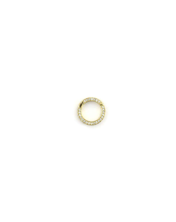 12mm 14K Yellow Gold Diamond Lock Connector