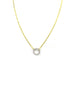 12mm 14K Gold Diamond Lock Necklace: 2mm Valentino Chain