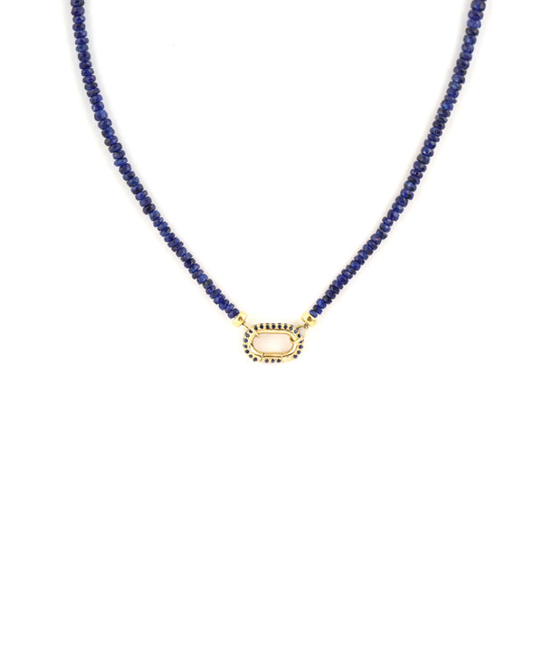 Blue Sapphire Strand Fine Lexi Lock Necklace