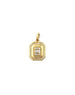 14K Gold Illusion Diamond Octagon Dog Tag Charm