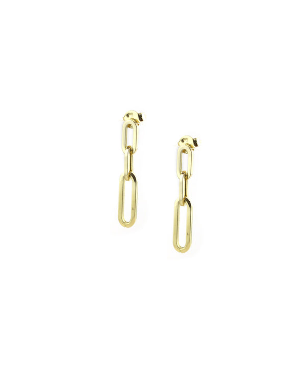 14K Gold Triple Graduated Link Earrings
