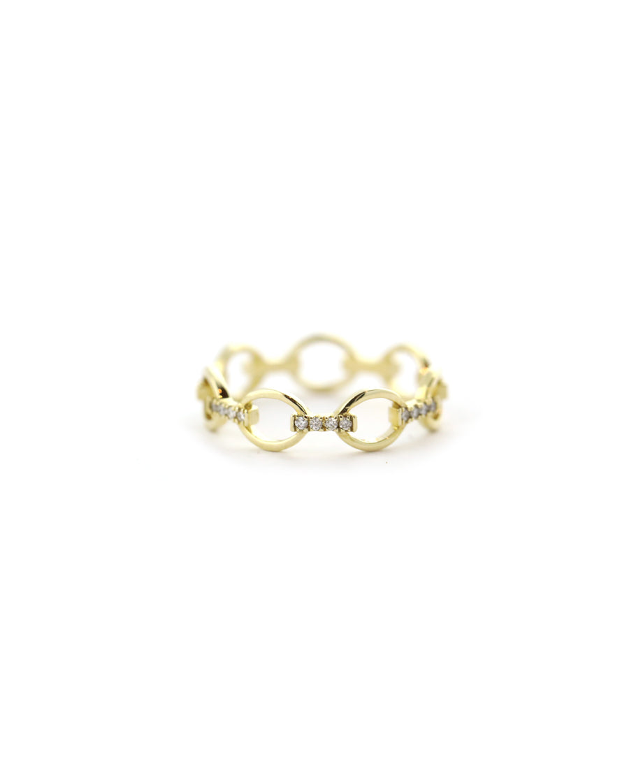 14K Gold Chain Link Eternity Ring