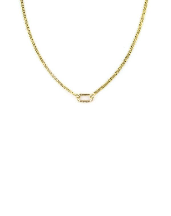14K Gold Lexi Lock Necklace: Solid Cuban Chain