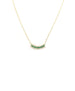 14K Gold Curved Emerald Diamond Bar Necklace