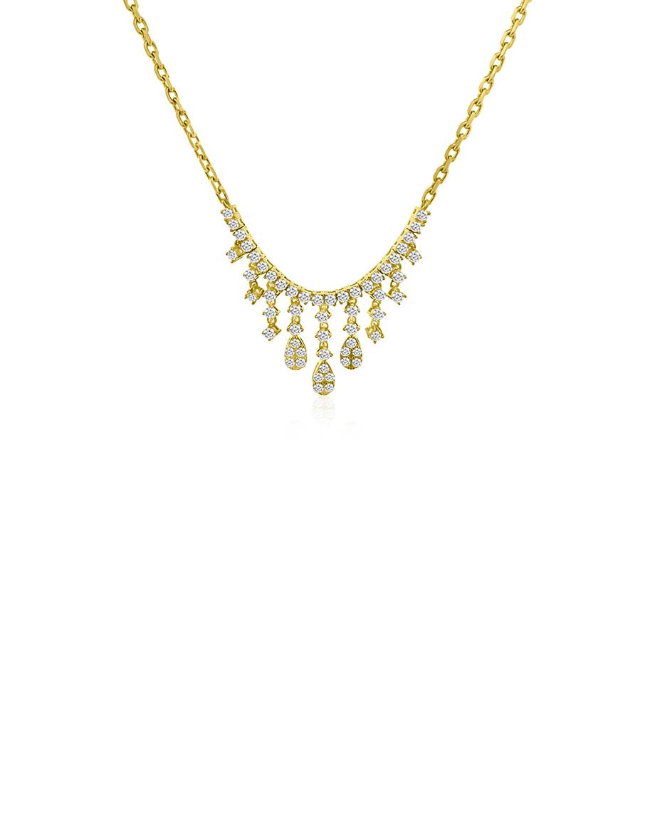 14K Gold 1.1ct Dangle Diamond Necklace