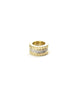 14K Gold Diamond Line Ridged Round Spacer