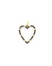 14K Gold Diamond Sapphire Open Heart Charm