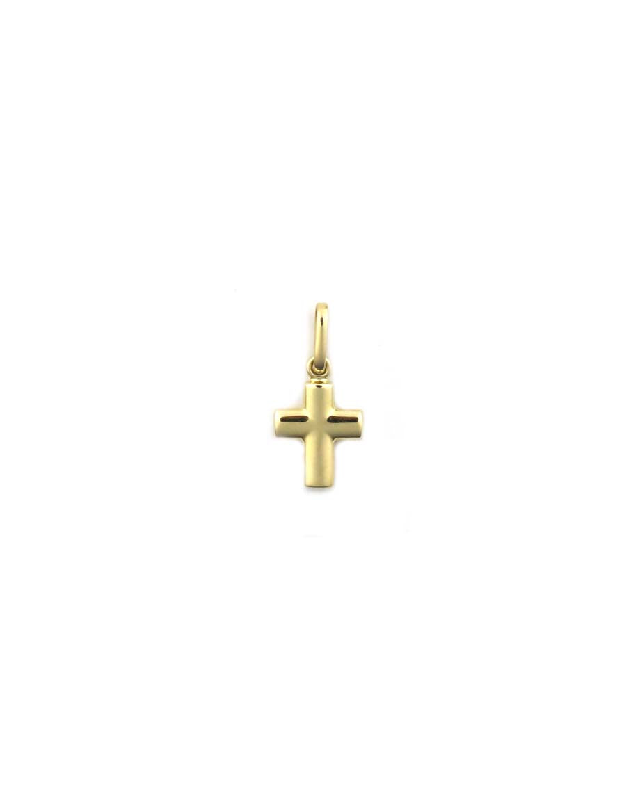 14K Gold Boxy Cross Charm