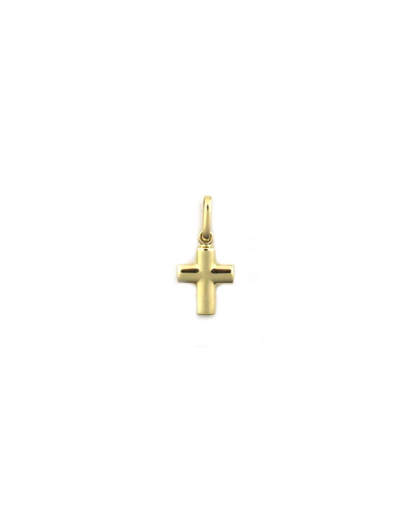 14K Gold Boxy Cross Charm