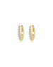 14K Gold Elongated Oval Diamond Mini Hoops