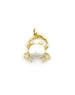 14K Gold Pearl Diamond Crab Charm