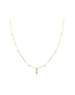 14K Gold Mini Diamond Pearl Cross Necklace