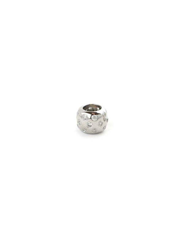 Mini 14K White Gold Gold Dotted Diamond Charm Spacer