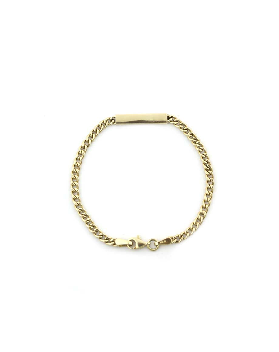 14K Gold ID Cuban Chain Bracelet