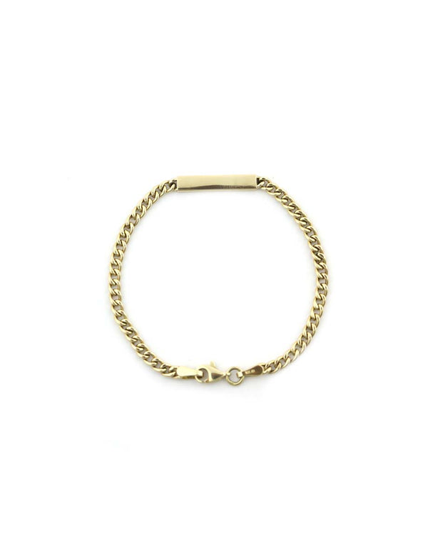 14K Gold ID Cuban Chain Bracelet