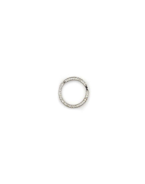 17mm 14K White Gold Diamond Lock Connector