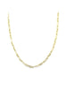 Thick 14K Gold 3 Oval Link Paper Clip Chain Necklace