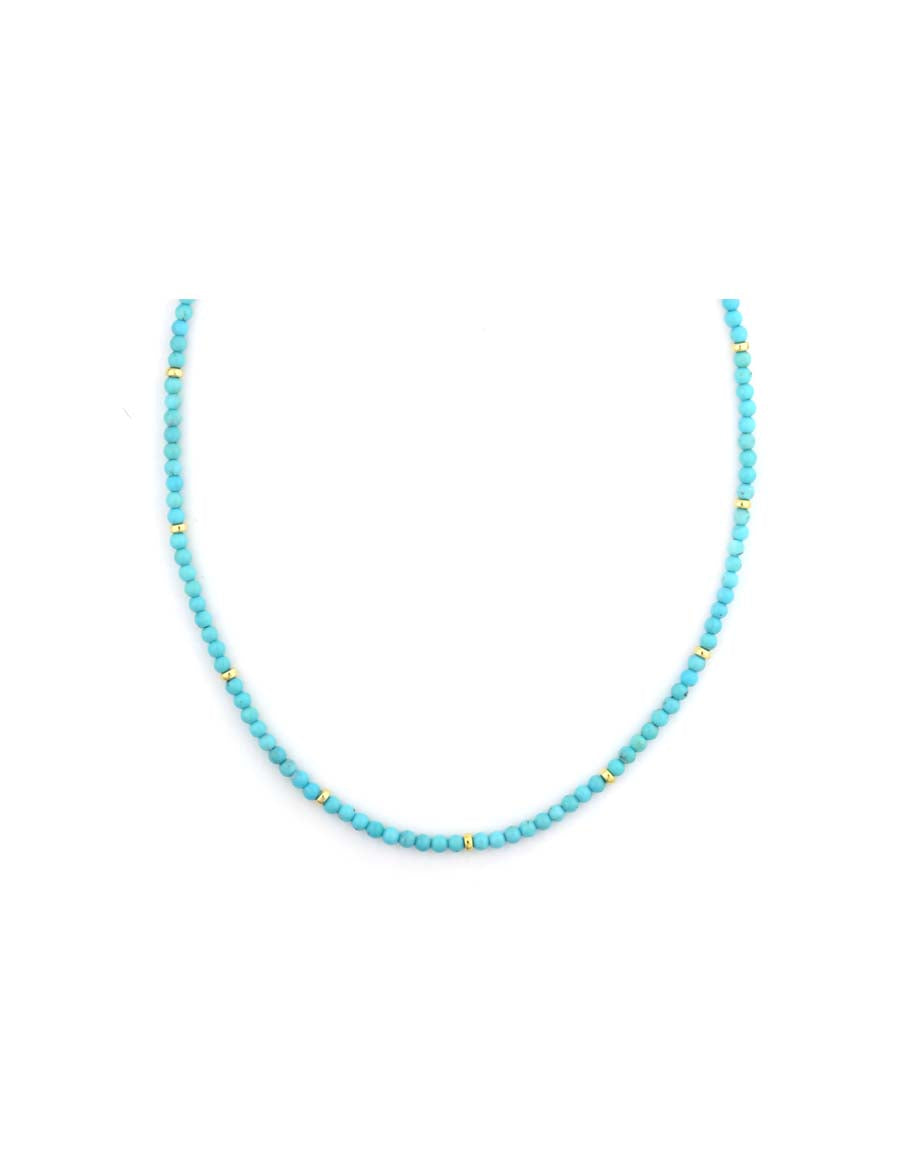 3mm Smooth Round Turquoise Rondelle Necklace