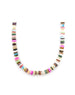 8mm Heishi Pink Multi Agate Rondelle Necklace