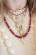 Thick Sliced Ruby Rondelle Necklace