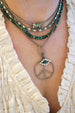 Mini Polki Diamond Malachite Evil Eye Pendant