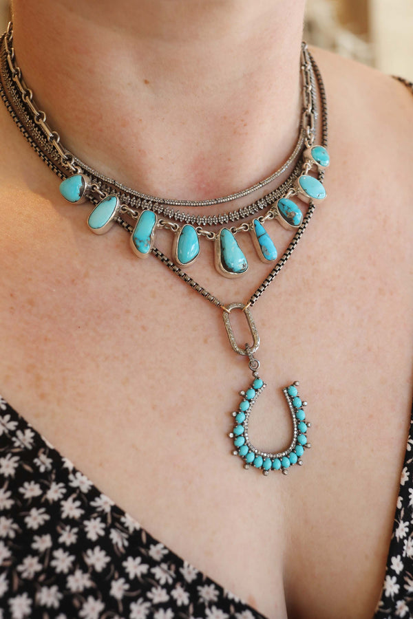 One of a Kind Federico Turquoise Slab Necklaces