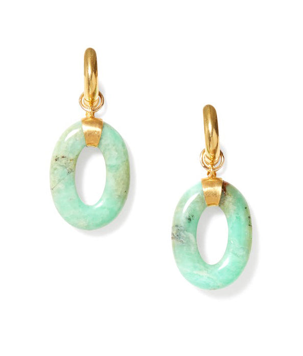 Chan Luu Chrysoprase Donut Doorknocker Earrings