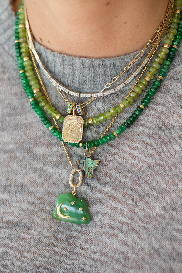 Mossy Green Titanite Rondelle Necklace