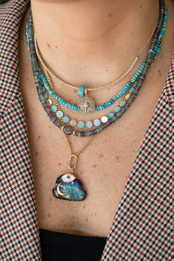Turquoise Rondelle Beaded Necklace