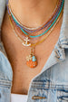 14K Gold Turquoise Tennis Necklace
