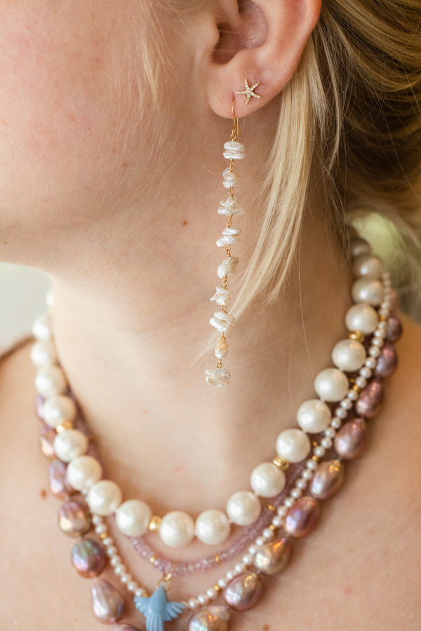 Keshi Pearl Duster Earrings