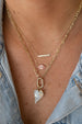 14K Gold Greek Dainty Diamond Bar Necklace