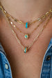 14K Gold Large Donut Dotted Turquoise Charm Spacer