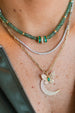 Green Kyanite Gold Rondelle Necklace