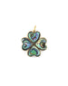 14K Gold Abalone Clover Charm