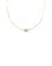 14K Gold Greek Baby Blue Enamel Evil Eye Necklace