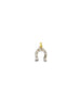 14K Two Tone Baguette Diamone Horseshoe Charm