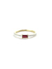 14K Gold Baguette Ruby Diamond Ring