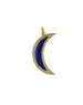 Two Tone Blue Enamel Diamond Crescent Moon Charm