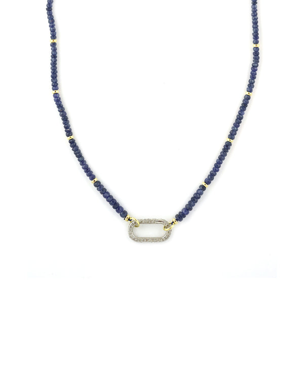 Large Luxe Lexi Lock Necklace: Blue Kyanite