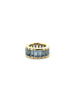 14K Gold Oval Channel Set Blue Topaz Charm Spacer