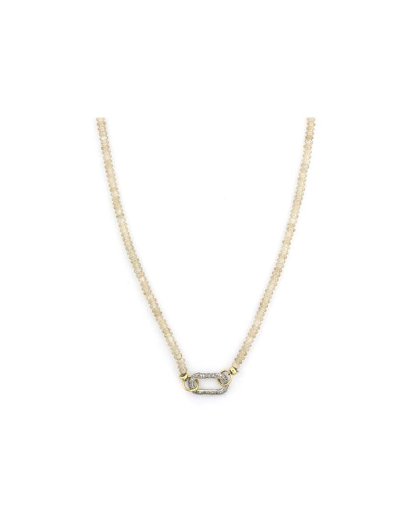 The Luxe Lexi Lock Necklace: Champagne Zircon