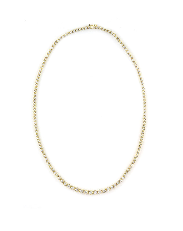 14K Gold Cupcake Setting Diamond Tennis Necklace