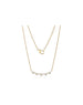 14K Gold Curved Bar Horizontal Baguette Diamond Necklace