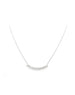 14K White Gold Curved Bar Mix Shape Diamond Necklace