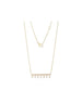 14K Gold Diamond Tassel Bar Necklace