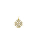 Small 14K Gold Pave Diamond Clover Charm