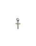 Tiny Silver Diamond Cross Charm