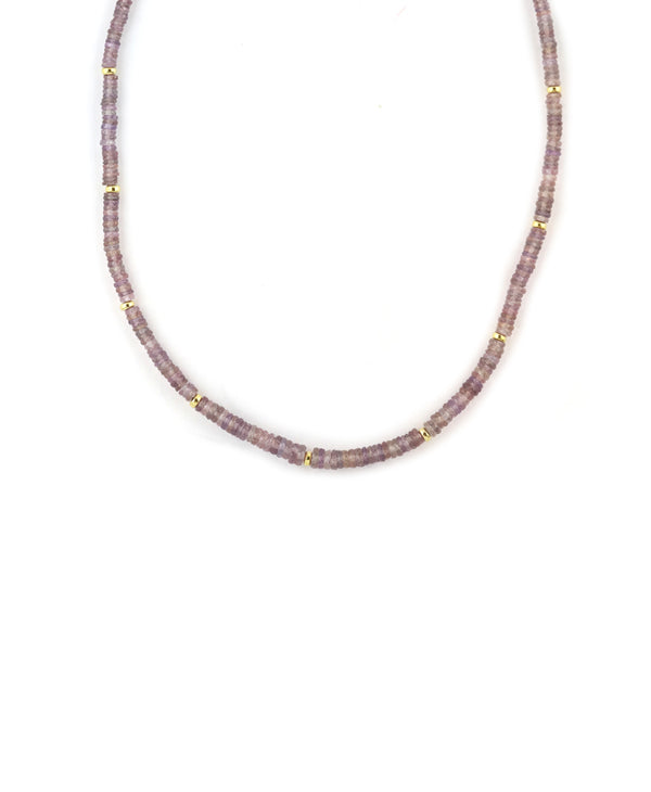 Dusty Rose Sapphire Rondelle Necklace