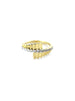 14K Gold Ribbed Diamond Line Ring